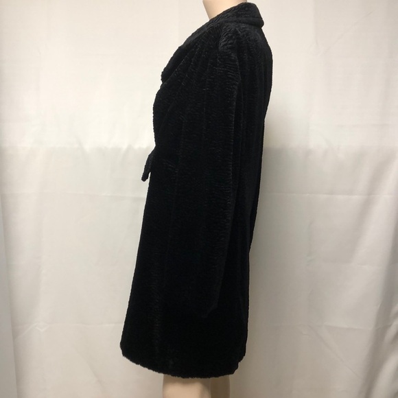 Black Rivet Chenille Winter Dress Coat - Picture 9 of 14
